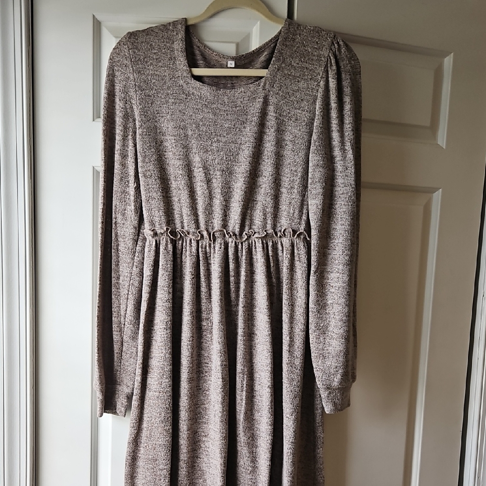 Long Sleeve Brown Dress